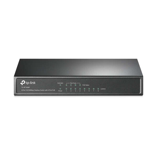 tp link switch poe de sobremesa con 8 puertos a 10/100 mbps