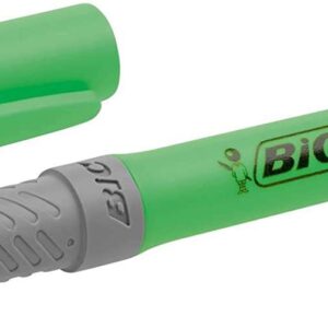 bic highlighter grip marcador fluorescente tinta con base de agua punta biselada trazo entre 1.60 y 3.30 mm color verde