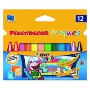 bic kids plastidecor peques caja de 12 lapices de cera triangulares ideal niños pequeños textura blanda no mancha