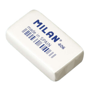 milan 406 goma de borrar de gran tamaño rectangular miga de pan caucho sintetico envuelta individualmente color blanco
