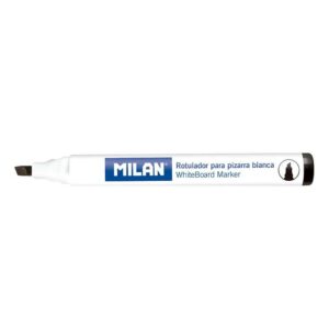 milan rotuladores para pizarra blanca con punta biselada punta 1 4 mm tinta a base de alcohol borrable en seco color negro