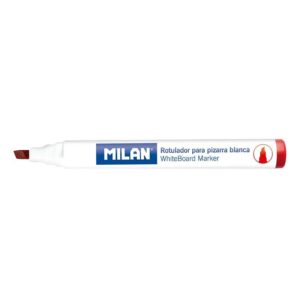milan rotuladores para pizarra blanca con punta biselada punta 1 4 mm tinta a base de alcohol borrable en seco color rojo