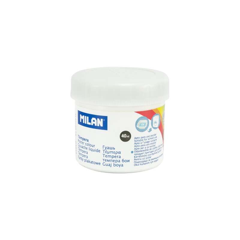 milan bote de tempera 40ml secado rapido mezclable color blanco