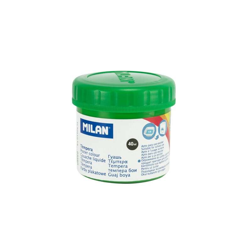 milan bote de tempera 40ml secado rapido mezclable color verde claro