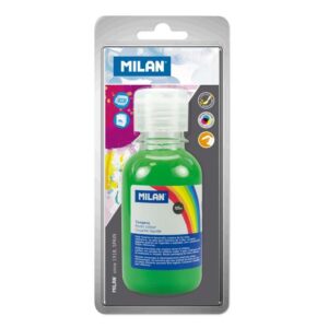 milan botella de tempera 125 ml tapon dosificador secado rapido mezclable color verde claro
