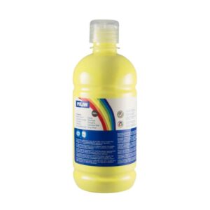 milan botella de tempera 500ml tapon dosificador secado rapido mezclable color amarillo limon