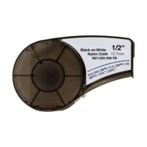 brady m21 500 499 tb cinta de etiquetas genericas de nylon texto negro sobre fondo blanco ancho 12.7mm x 4.9 metros 500 etiquetas