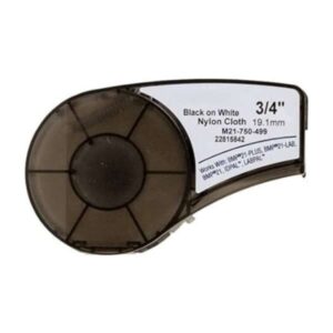 brady m21 750 499 tb cinta de etiquetas genericas de nylon texto negro sobre fondo blanco ancho 19.1mm x 4.9 metros 750 etiquetas