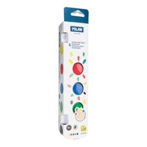 milan pack de 6 botes de pintura para dedos 25 ml facil aplicacion mezclable colores surtidos