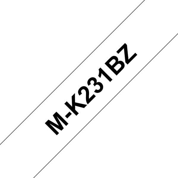 brother mk231bz cinta no laminada generica de etiquetas texto negro sobre fondo blanco ancho 12mm x 4 metros