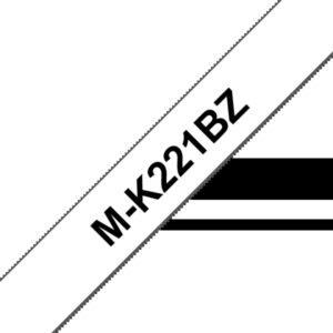 brother mk221bz cinta no laminada generica de etiquetas texto negro sobre fondo blanco ancho 9mm x 8 metros