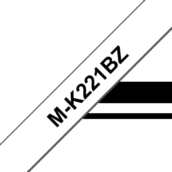 brother mk221bz cinta no laminada generica de etiquetas texto negro sobre fondo blanco ancho 9mm x 8 metros