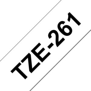 brother tze261 cinta laminada generica de etiquetas texto negro sobre fondo blanco ancho 36mm x 8 metros