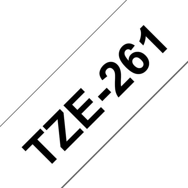 brother tze261 cinta laminada generica de etiquetas texto negro sobre fondo blanco ancho 36mm x 8 metros