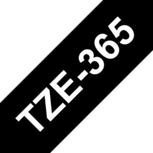 brother tze365 cinta laminada generica de etiquetas texto blanco sobre fondo negro ancho 36mm x 8 metros