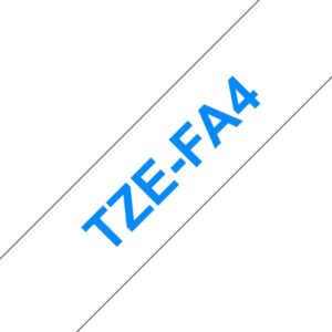brother tzefa4 cinta textil generica de etiquetas texto azul sobre fondo blanco ancho 18mm x 3 metros