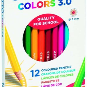 giotto colors 3.0 pack de 12 lapices hexagonales de colores mina 3 mm madera colores surtidos