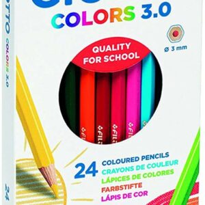 giotto colors 3.0 pack de 24 lapices hexagonales de colores mina 3 mm madera colores surtidos