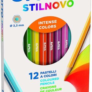 giotto stilnovo pack de 12 lapices hexagonales de colores mina 3.3mm madera colores surtidos