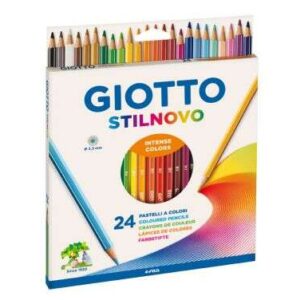 giotto stilnovo pack de 24 lapices hexagonales de colores mina 3.3mm madera colores surtidos