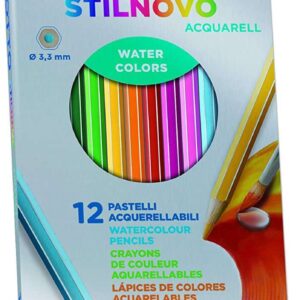 giotto stilnovo acquarell pack de 12 lapices de colores acuarelables hexagonales mina 3.3 mm madera colores surtidos
