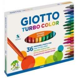 giotto turbo color pack de 36 rotuladores punta fina 2.8 mm. tinta al agua lavable colores surtidos