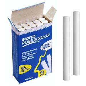 giotto robercolor pack de 10 tizas redondas blancas testadas dermatologicamente compactas y duraderas