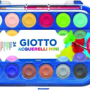 giotto pack de 24 acuarelas mini 23mm. colores luminosos evita la dispersion del agua