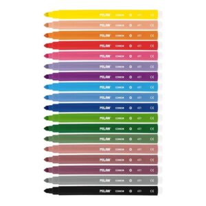 milan pack de 18 rotuladores punta conica 5mm tinta al agua lavable colores surtidos