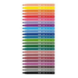 milan pack de 24 rotuladores punta conica 5mm tinta al agua lavable colores surtidos