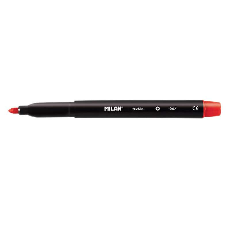 milan pack de 6 rotuladores para tejido punta redonda de 4mm colores surtidos