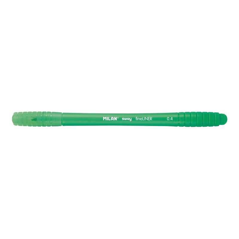 milan sway fineliner rotulador punta fina 0.4mm ergonomico tinta al agua color verde
