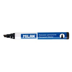 milan rotulador permanente punta biselada punta 1 4mm tinta a base de alcohol color negro
