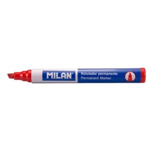 milan rotulador permanente punta biselada punta 1 4mm tinta a base de alcohol color rojo