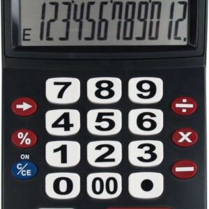 milan calculadora 12 digitos extra grande teclas grandes tecla rectificacion entrada de datos apagado automatico color negro