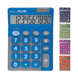 milan duo expositor de 6 calculadoras de sobremesa 10 digitos teclas grandes colores surtidos