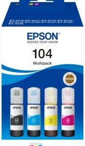 epson 104 pack de 4 botellas de tinta originales c13t00p640