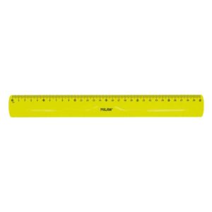 milan regla flexible y resistente longitud 30cm color amarillo translucido