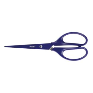 milan tijeras oficina acid con cuchilla de acero inoxidable mango de plastico simetrico longitud 17cm color azul