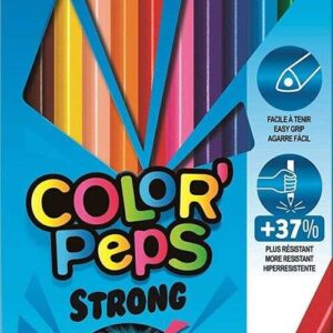 maped color´peps strong pack de 12 lapices triangulares de colores sin madera mina 3,2mm punta ultra resistente colores surtidos