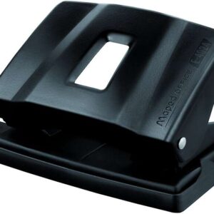 maped essentials metal perforadora de sobremesa 2 agujeros regleta multi formatos hasta 25 hojas a la vez color negro