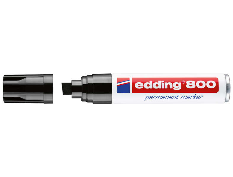 edding 800 rotulador permanente punta biselada trazo entre 4 y 12 mm. recargable secado instantaneo color negro