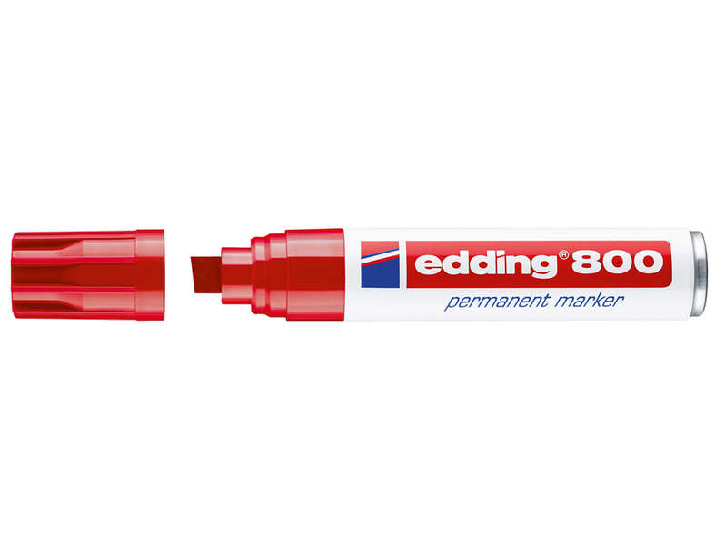edding 800 rotulador permanente punta biselada trazo entre 4 y 12 mm. recargable secado instantaneo color rojo