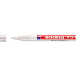 edding 751 rotulador permanente punta redonda trazo entre 1 y 2 mm. tinta opaca secado rapido color blanco
