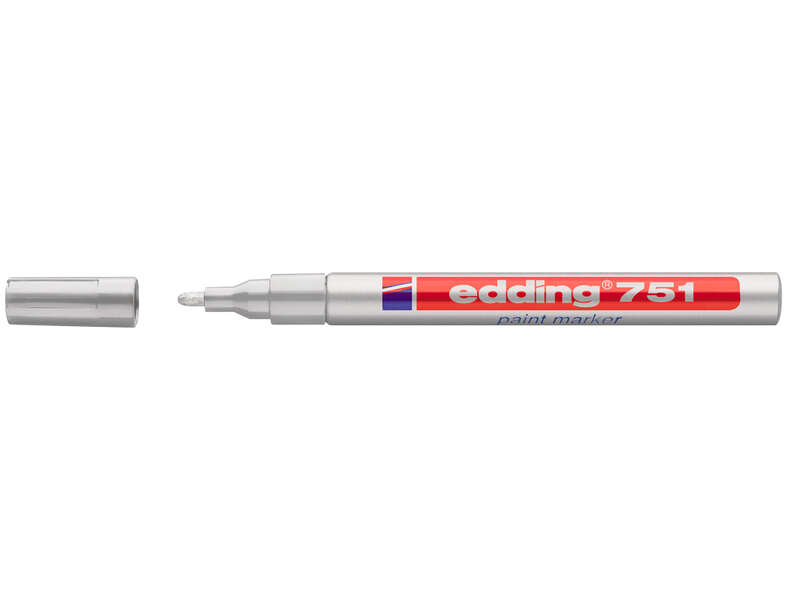 edding 751 rotulador permanente punta redonda trazo entre 1 y 2 mm. tinta opaca secado rapido color plata