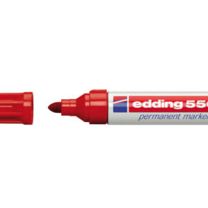 edding 550 rotulador permanente punta redonda trazo entre 3 y 4 mm. recargable secado rapido color rojo
