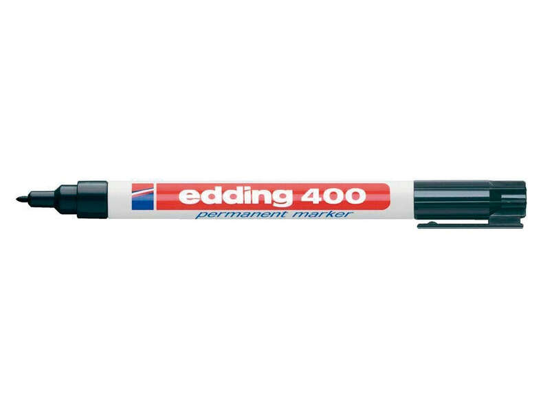 edding 400 rotulador permanente punta redonda trazo 1 mm. recargable secado rapido color negro