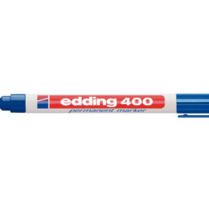 edding 400 rotulador permanente punta redonda trazo 1 mm. recargable secado rapido color azul