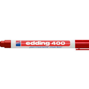 edding 400 rotulador permanente punta redonda trazo 1 mm. recargable secado rapido color rojo