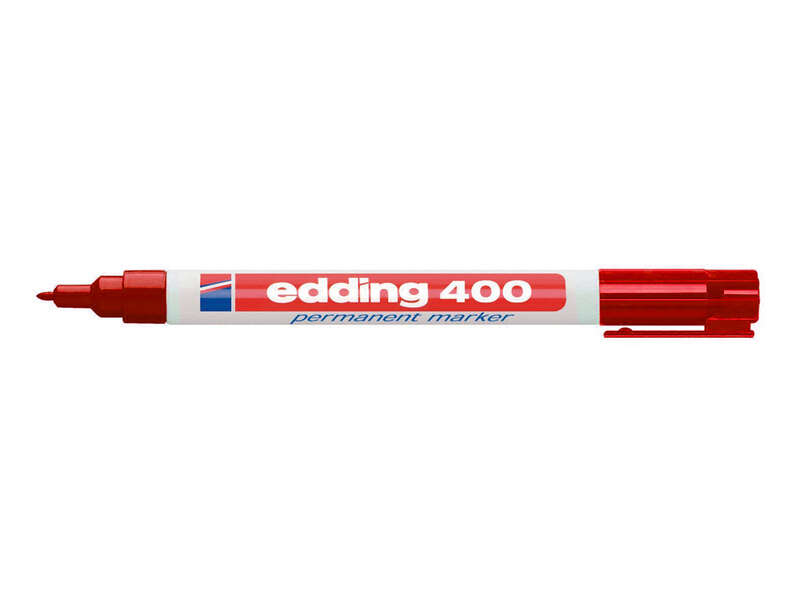 edding 400 rotulador permanente punta redonda trazo 1 mm. recargable secado rapido color rojo